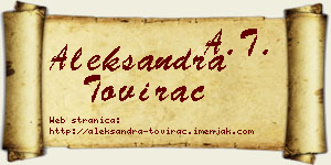 Aleksandra Tovirac vizit kartica